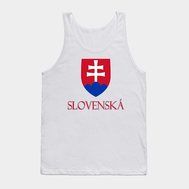 Slovakia (in Slovak) - Slovak Coat of Arms Design Tank Top by Naves